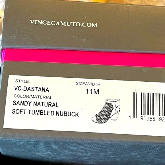 Vince Camuto Nude Wedge Sandal Platform Block Heels Dastana, Sz 11M - Picture 8 of 8